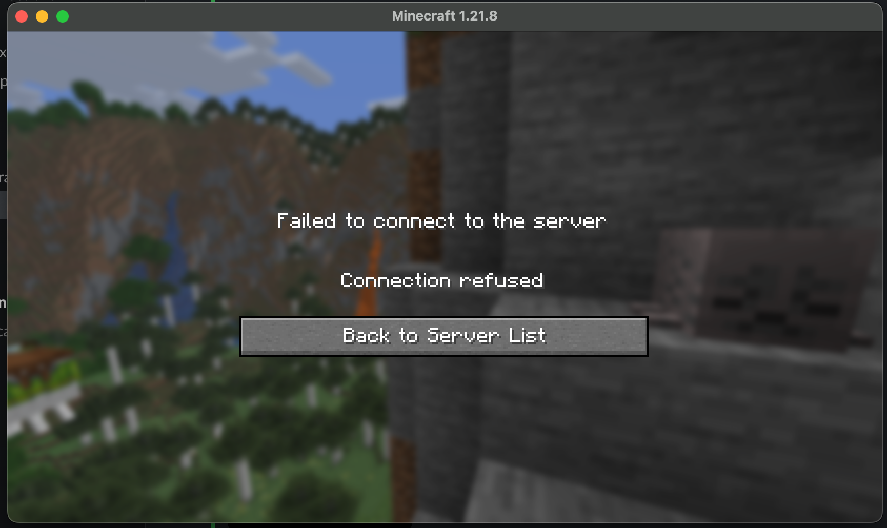 Minecraft failing to connect to the server
