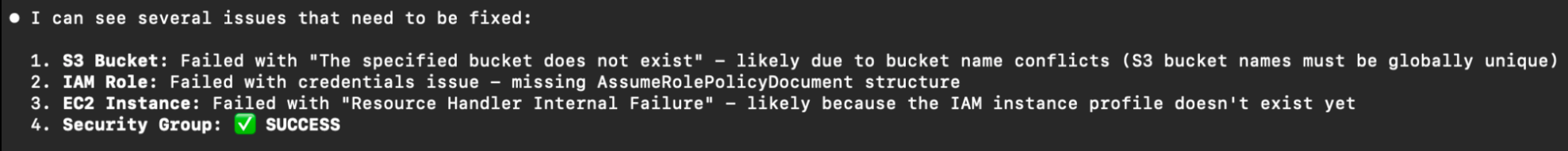 The errors claude code found